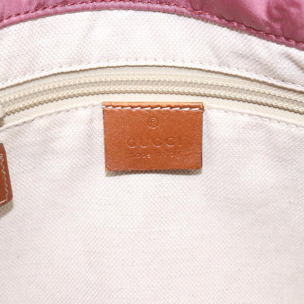 GUCCI GG Canvas Tote Bag Nylon Pink Silver - Picture 15 of 16